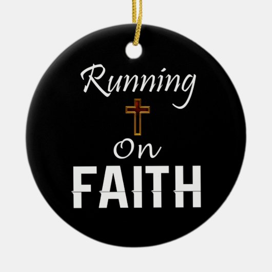 Op Faith Runner Keramisch Ornament (Voorkant)