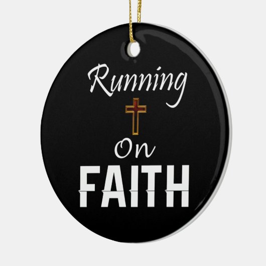 Op Faith Runner Keramisch Ornament (Links)