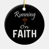 Op Faith Runner Keramisch Ornament (Achterkant)