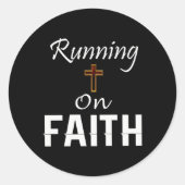 Op Faith Runner Ronde Sticker (Voorkant)