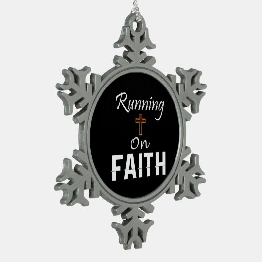 Op Faith Runner Tin Sneeuwvlok Ornament (Links)