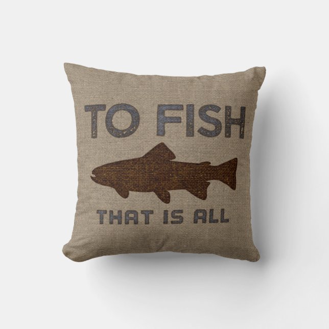 Op Fish Burlap Kussen (Voorkant)