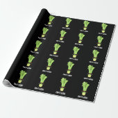 Op Fleek Funny Veggie Leek Pun Dark BG Cadeaupapier (Uitgerold)