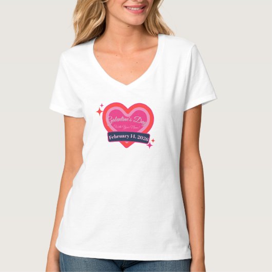 Op Galentine's / Valentijnsdag aanpasbare T-Shirt (Voorkant)