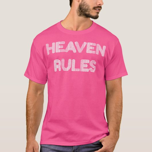 Op geloof gebaseerde Jesus Heaven Rules Fun Christ T-shirt (Voorkant)
