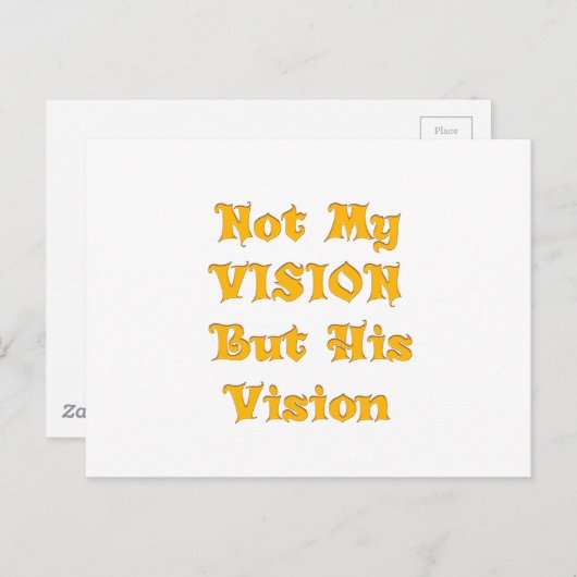 Op geloof gebaseerde tekstkunst: niet mijn visie,  briefkaart (Voorkant / Achterkant)