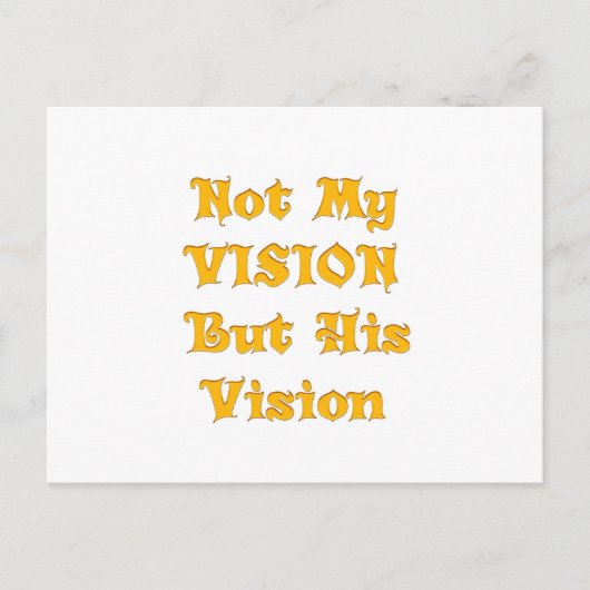 Op geloof gebaseerde tekstkunst: niet mijn visie,  briefkaart (Voorkant)