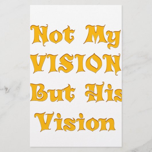 Op geloof gebaseerde tekstkunst: niet mijn visie,  briefpapier (Voorkant)