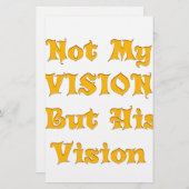 Op geloof gebaseerde tekstkunst: niet mijn visie,  briefpapier (Voorkant / Achterkant)