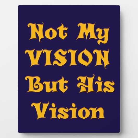 Op geloof gebaseerde tekstkunst: niet mijn visie,  fotoplaat (Voorkant)