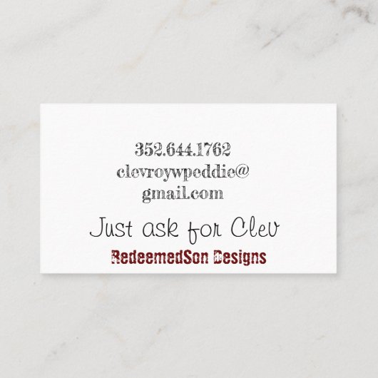 op geloof gebaseerde visitekaartjes (Achterkant)