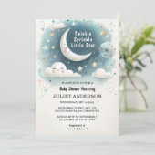 Op Glitter Twinkle Twinkle Little Star Baby shower Kaart (Staand voorkant)