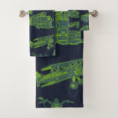 Op Go Blue en Green Moving Vehicles Bad Handdoek (Insitu)
