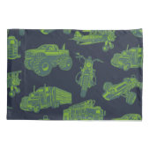 Op Go Blue en Green Moving Vehicles Kussensloop (Achterkant)