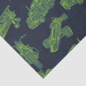 Op Go Blue en Green Moving Vehicles Tissuepapier (Detail)