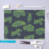 Op Go Blue en Green Moving Vehicles Tissuepapier (Craft)