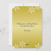 Op gouden kerst lachen met fotosneeuw feestdagenkaart (Achterkant)