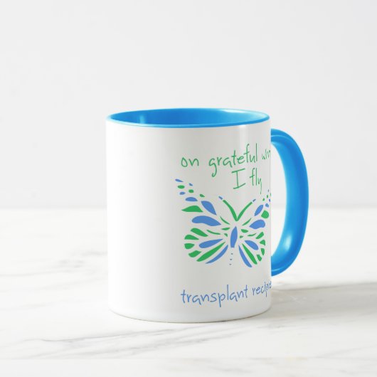 Op Grateful Wings I fly - Transplant Recipient Mok (Voorkant rechts)
