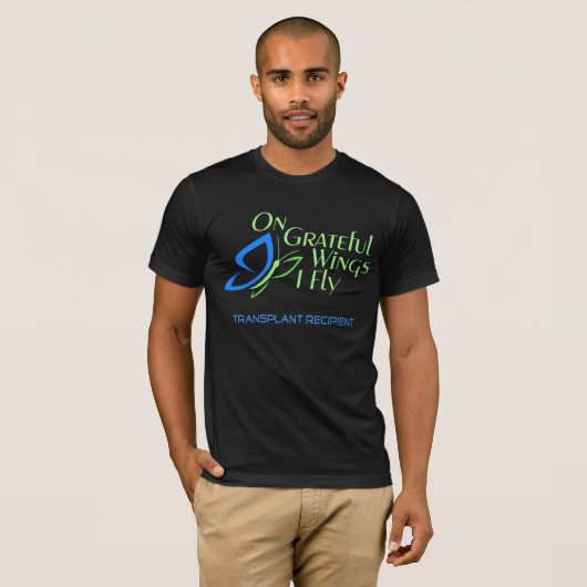 Op Grateful Wings I fly - Transplant Recipient T-shirt (Voorkant volledig)