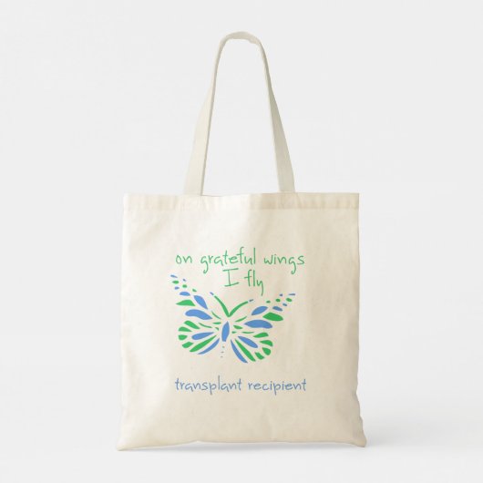 Op Grateful Wings I fly - Transplant Recipient Tote Bag (Achterkant)