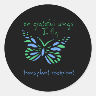Op Grateful Wings vlieg ik en vlinder een transpla Ronde Sticker