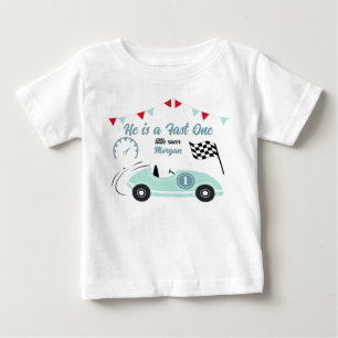 Op Groeien Twee Snel Festieve Blauwe Raceauto Verj