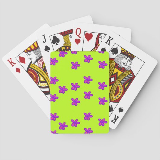 op groen geverfde bloemen pokerkaarten (Achterkant)