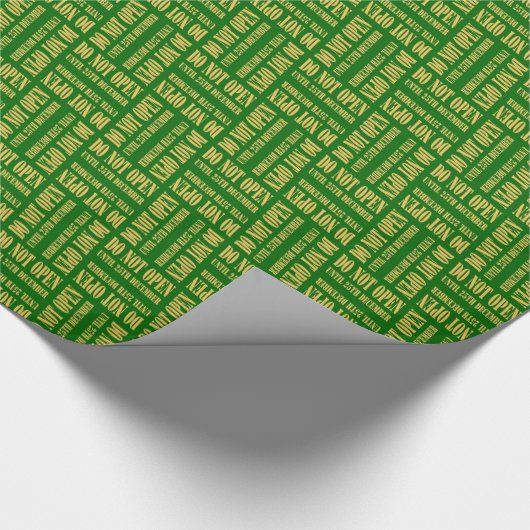 Op groene en gouden kersttekst gebaseerde Giftwrap Cadeaupapier (Hoek)