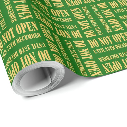 Op groene en gouden kersttekst gebaseerde Giftwrap Cadeaupapier (Rol Hoek)