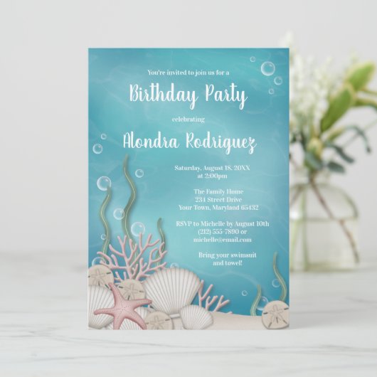 Op grond van de uitnodiging van de Birthday-partij (Staand voorkant)