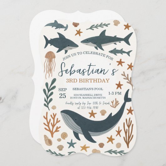 Op grond van de uitnodiging van de Birthday-partij (Voorkant / Achterkant)