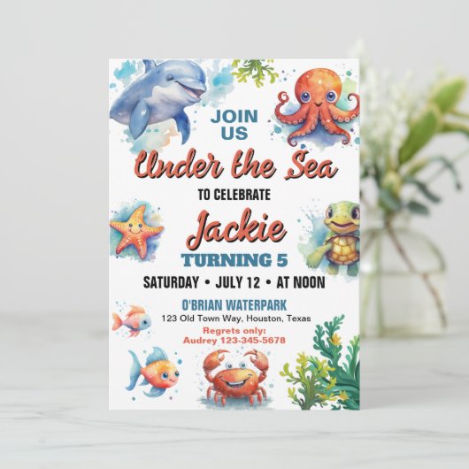 Op grond van de uitnodiging van de Birthday-partij (Staand voorkant)