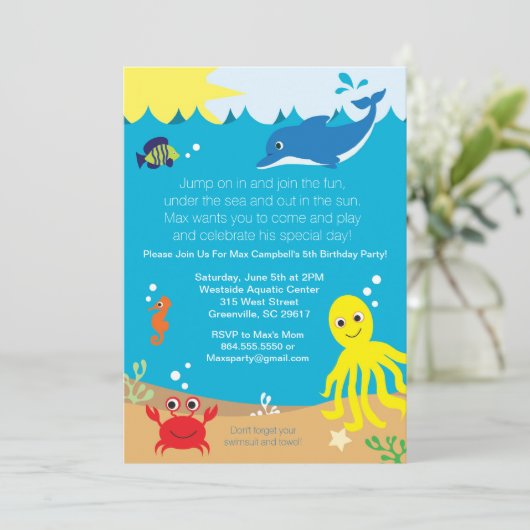 Op grond van de uitnodiging van de Birthday-partij (Staand voorkant)