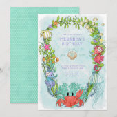 Op grond van de uitnodiging van de Birthday-partij (Voorkant / Achterkant)