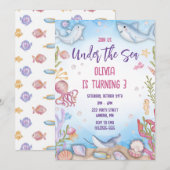 Op grond van de uitnodiging van de Birthday-partij (Voorkant / Achterkant)