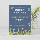 Op grond van de uitnodiging van de Birthday-Zee (Staand voorkant)