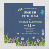 Op grond van de uitnodiging van de Birthday-Zee (Voorkant / Achterkant)