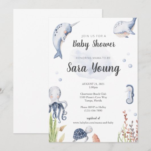 Op grond van de uitnodiging van de Waterverf van d (Voorkant / Achterkant)