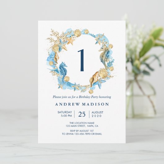 Op grond van de uitnodiging van de Zee Blue Gold B (Staand voorkant)