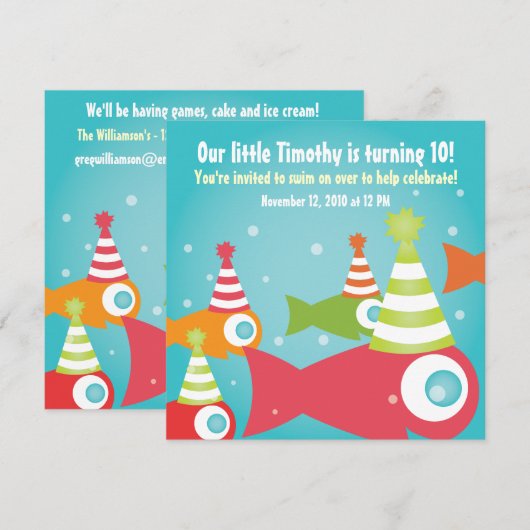 Op grond van de uitnodiging van de Zee "Vissendag" (Voorkant / Achterkant)