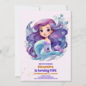 Op grond van de Waterverf van de Zee Zeemeermin Bi Kaart (Voorkant)