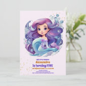 Op grond van de Waterverf van de Zee Zeemeermin Bi Kaart (Staand voorkant)