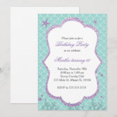 Op grond van het Zee Birthday Party Invitation Blu Kaart (Voorkant / Achterkant)