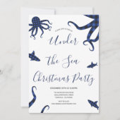 Op grond van het Zee Blauwe Gedekte Kerstfeest Kaart (Voorkant)