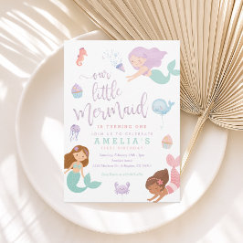 Op grond van het Zee Mermaid Birthday Invitation Kaart
