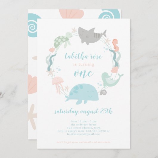 Op grond van het Zee van eerste uitnodiging (Voorkant / Achterkant)