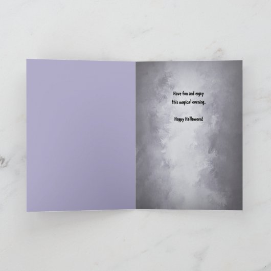 Op Grote kleindochter Halloween Black Cat Witch Kaart (Binnen)