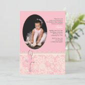 Op haar foto-uitnodiging voor balletfoto's kaart (Staand voorkant)