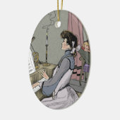 Op haar piano keramisch ornament (Links)