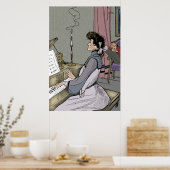 Op haar piano poster (Keuken)